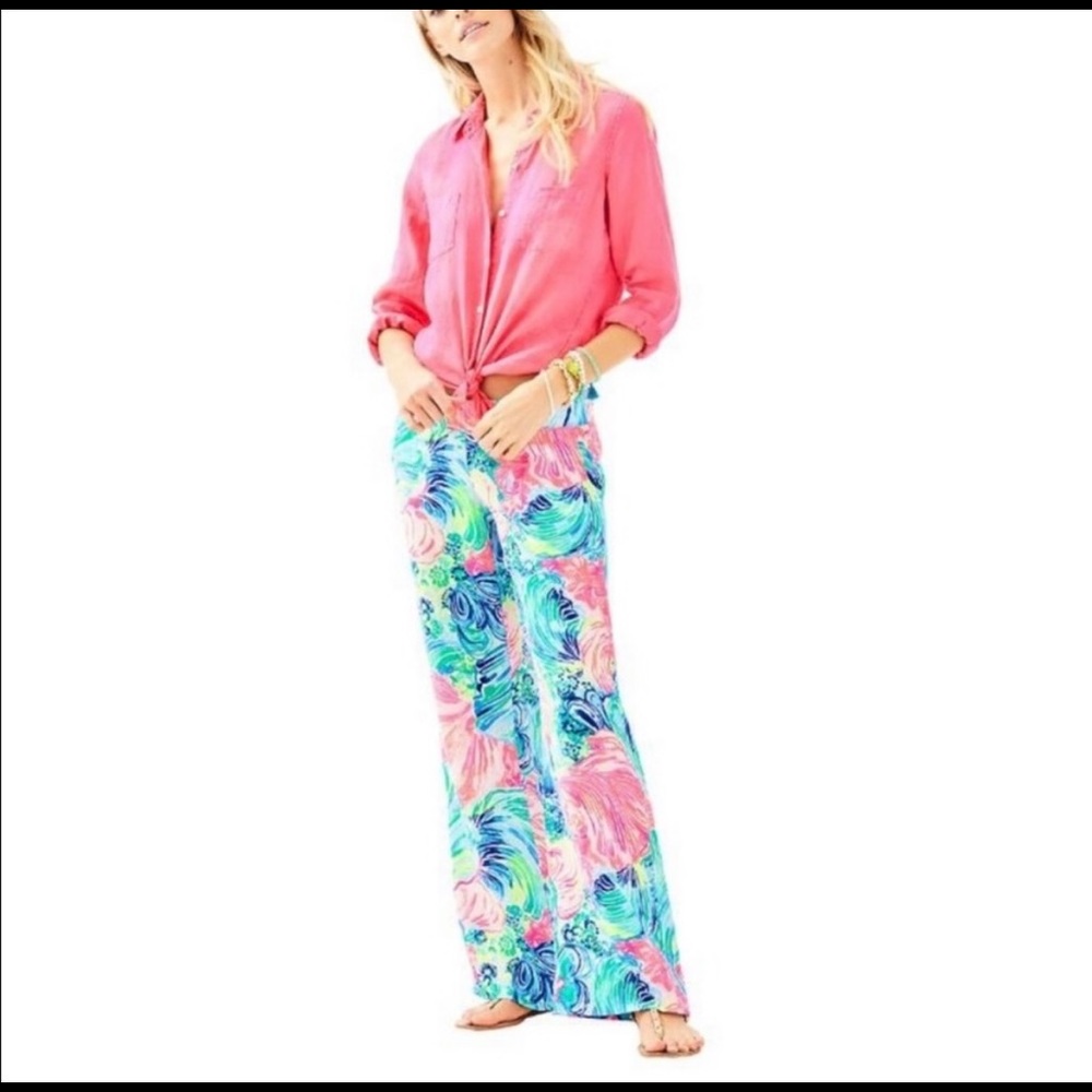 Lilly Pulitzer Bal Harbour Linen Palazzo Pants